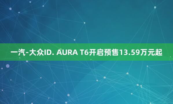 一汽-大众ID. AURA T6开启预售13.59万元起